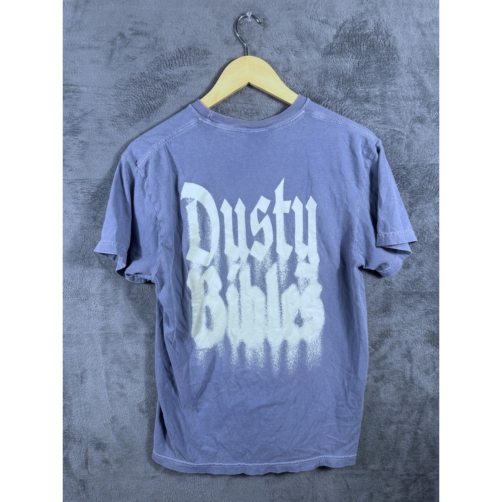 Comfort Colors Dusty Bibles Graphic T-Shirt Purple Blue Mens Medium Heavyweight